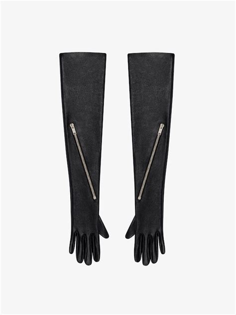 givenchy gloves men|Voyou long zipped gloves in leather .